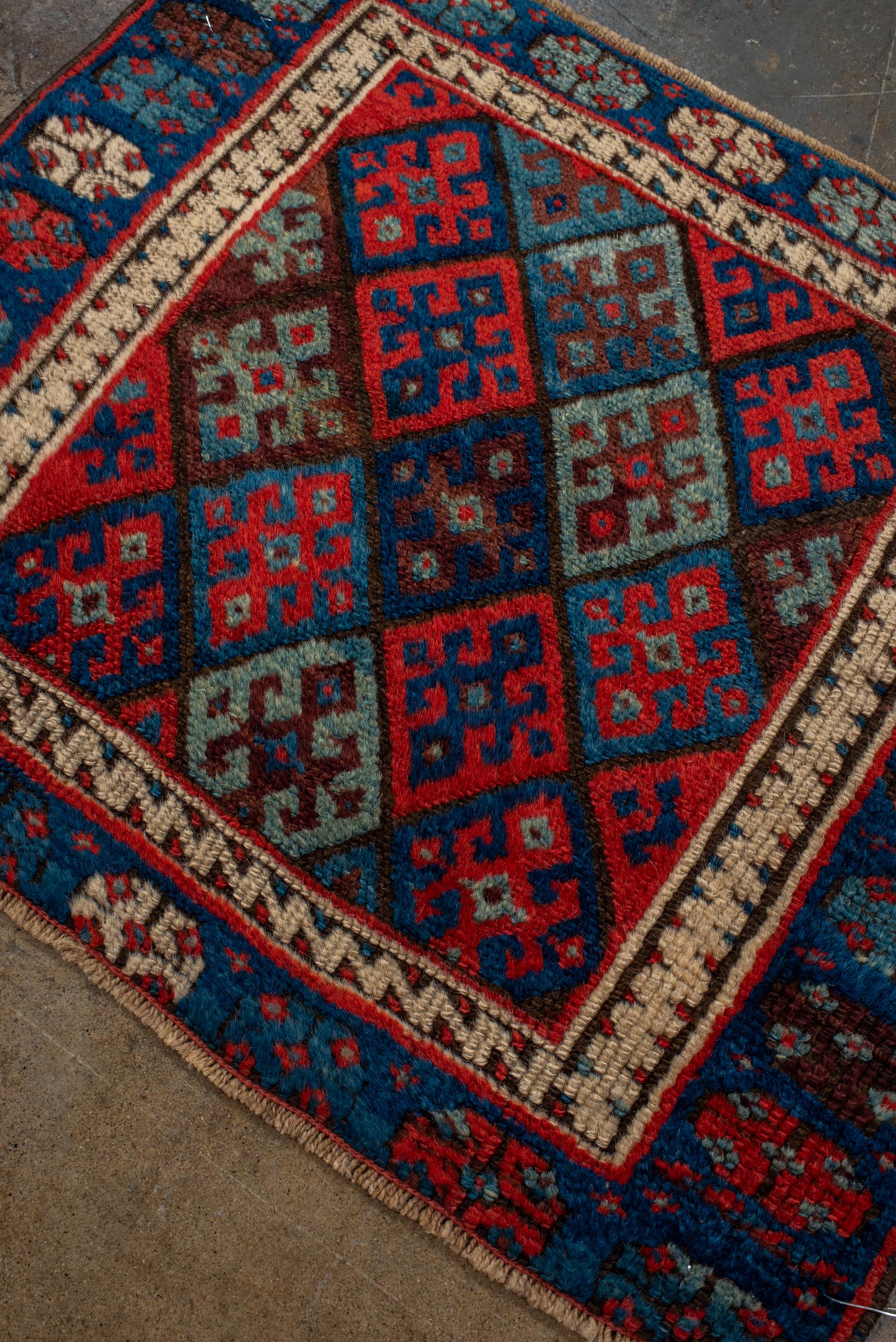 Persian Small Size Multicolored Antique Kurd For Sale