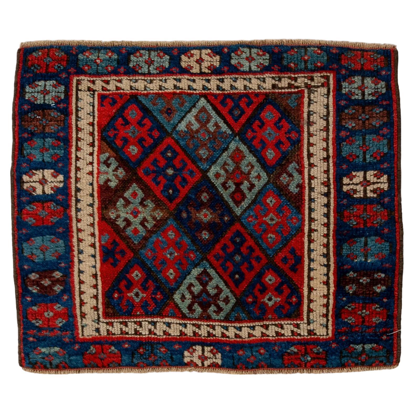 Small Size Multicolored Antique Kurd For Sale