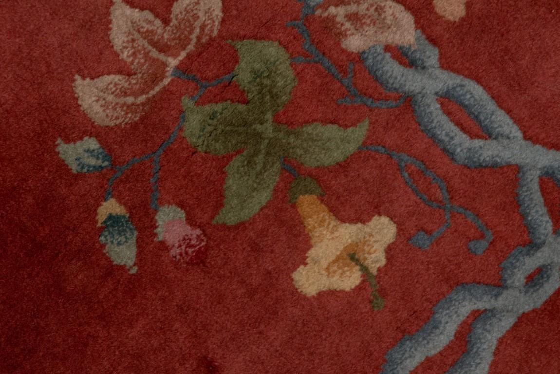 Small Size Tianjin Rug with Terra Cotta Field  In Good Condition For Sale In New York, NY