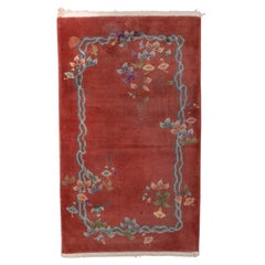 Small Size Tianjin Rug with Terra Cotta Field 