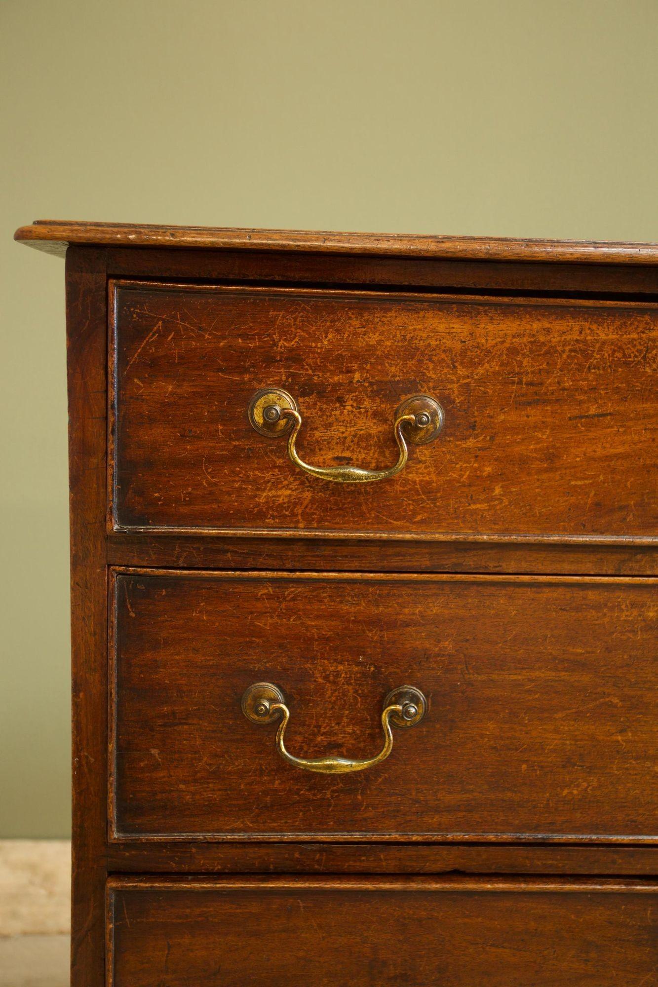 18th Century and Earlier Small sized Georgian mahogany chest of drawers