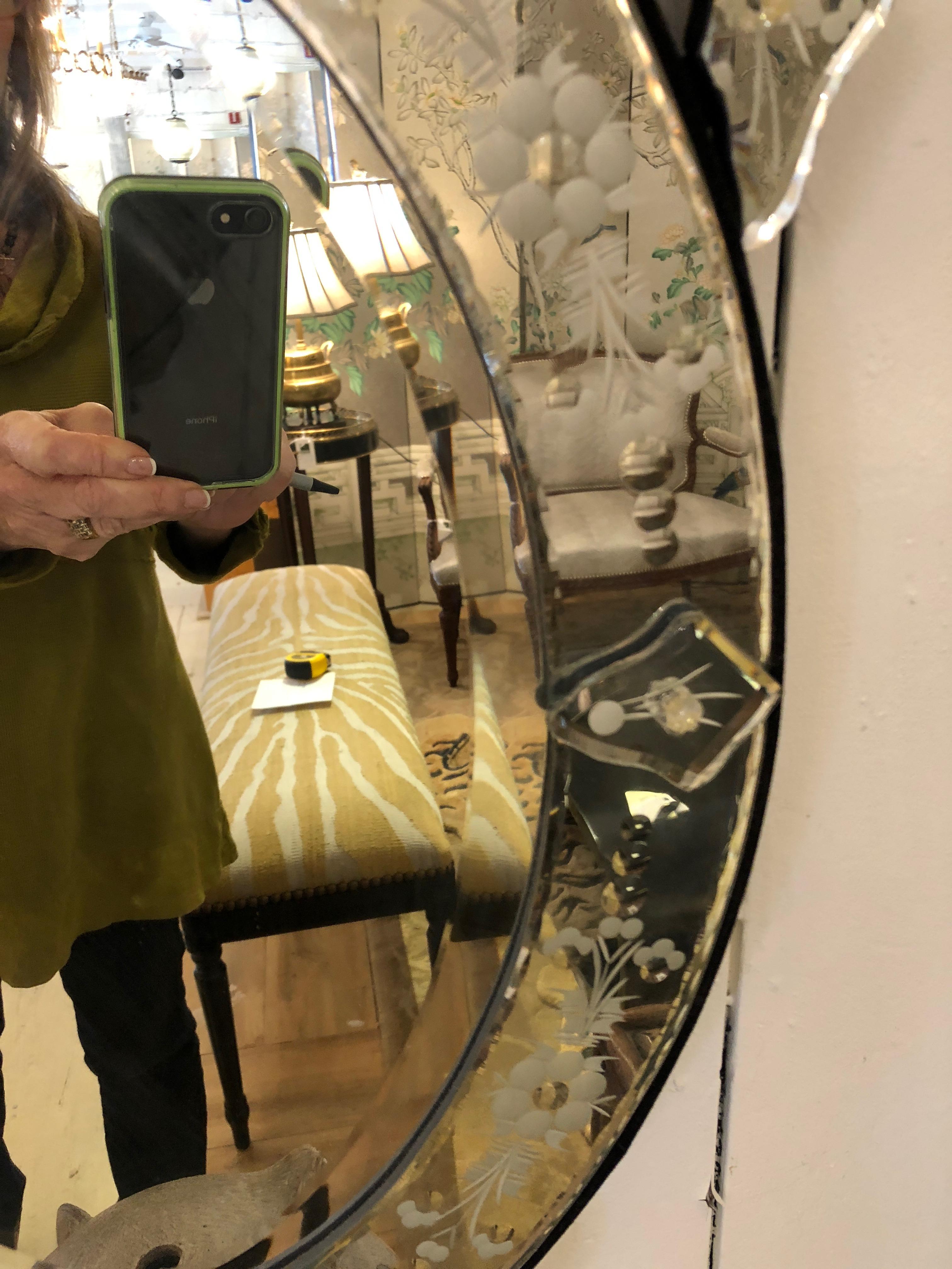 American Small Sized Oval Venetian Mirror with Big Glitz Factor