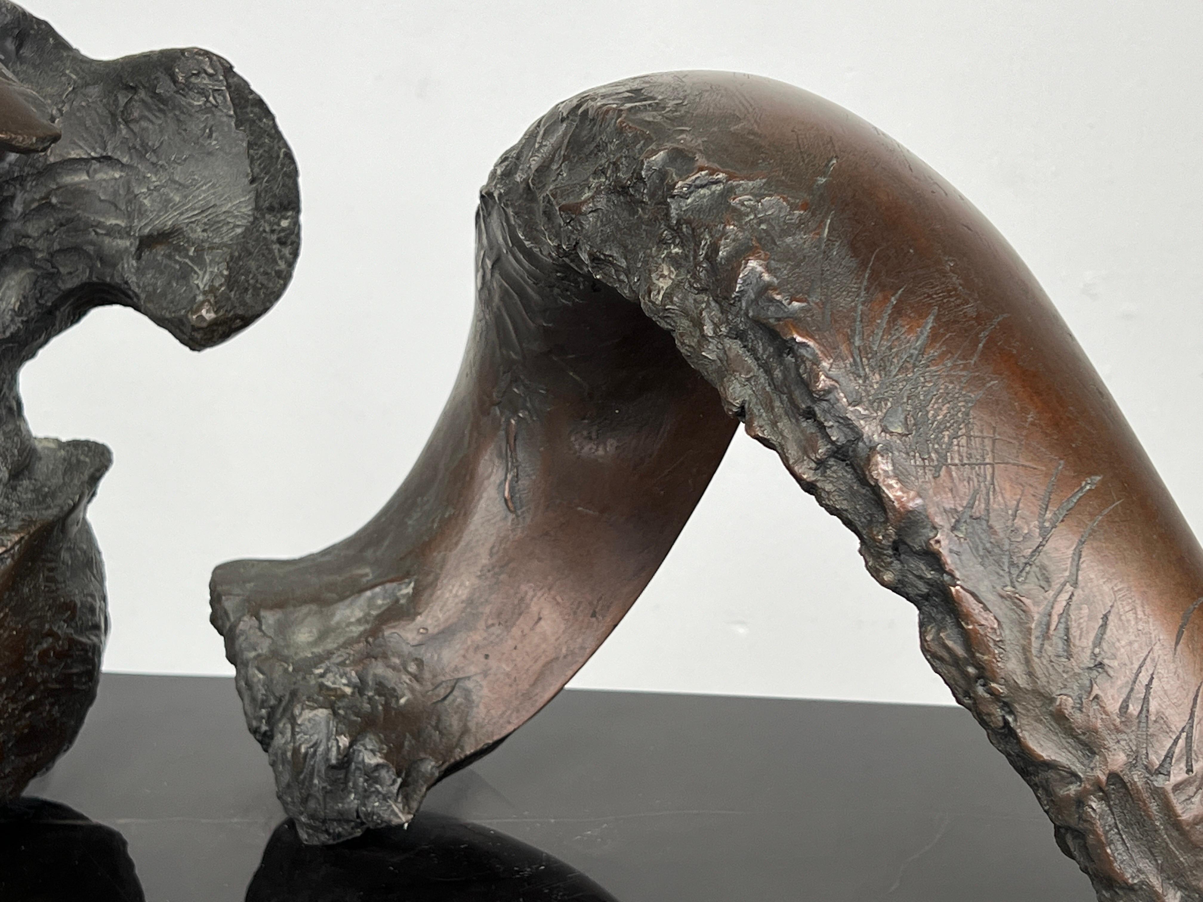 Cast 'Small Skull & Horn after Orvieto V', bronze by Jack Zajac For Sale