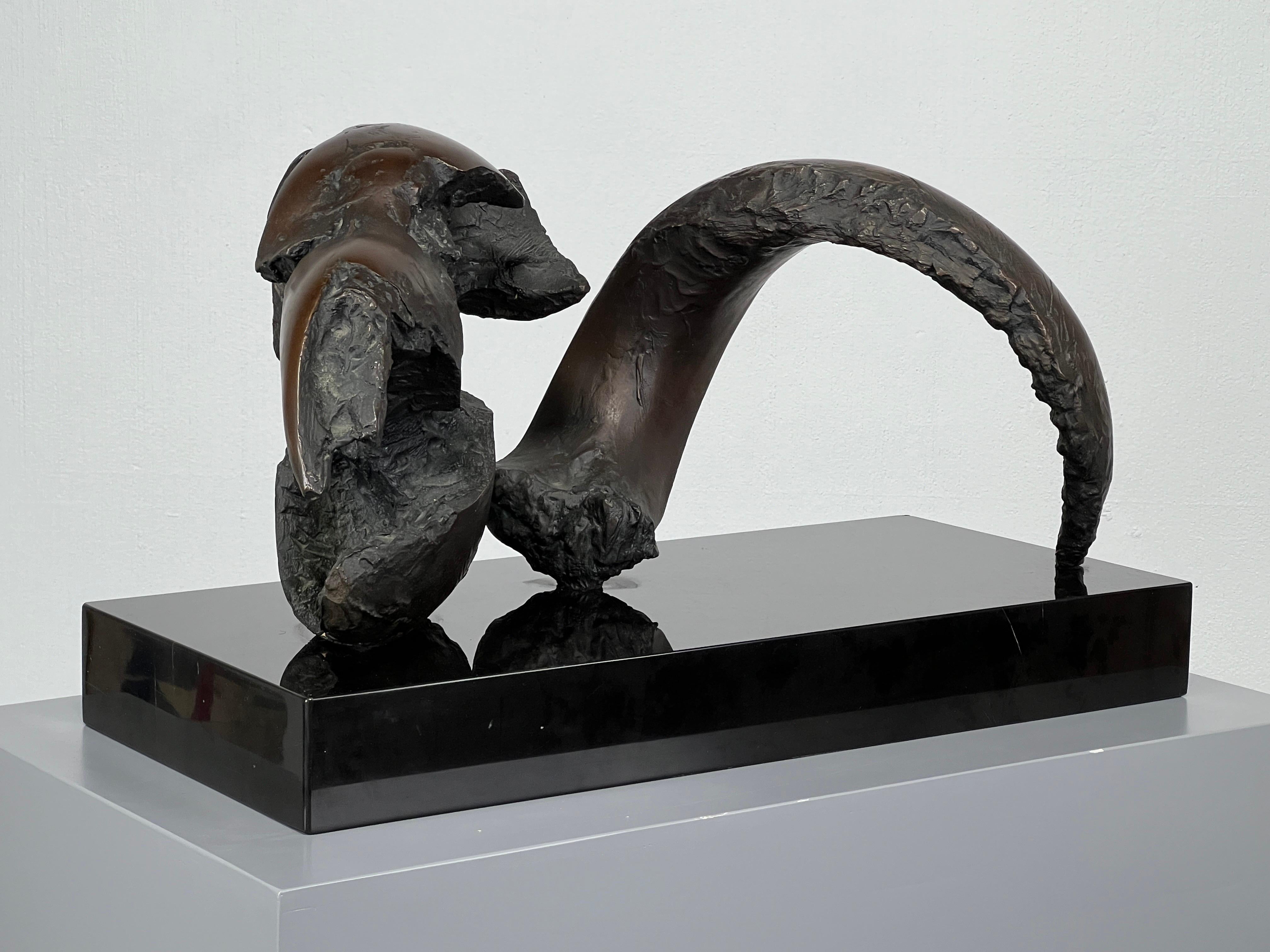 Late 20th Century 'Small Skull & Horn after Orvieto V', bronze by Jack Zajac For Sale