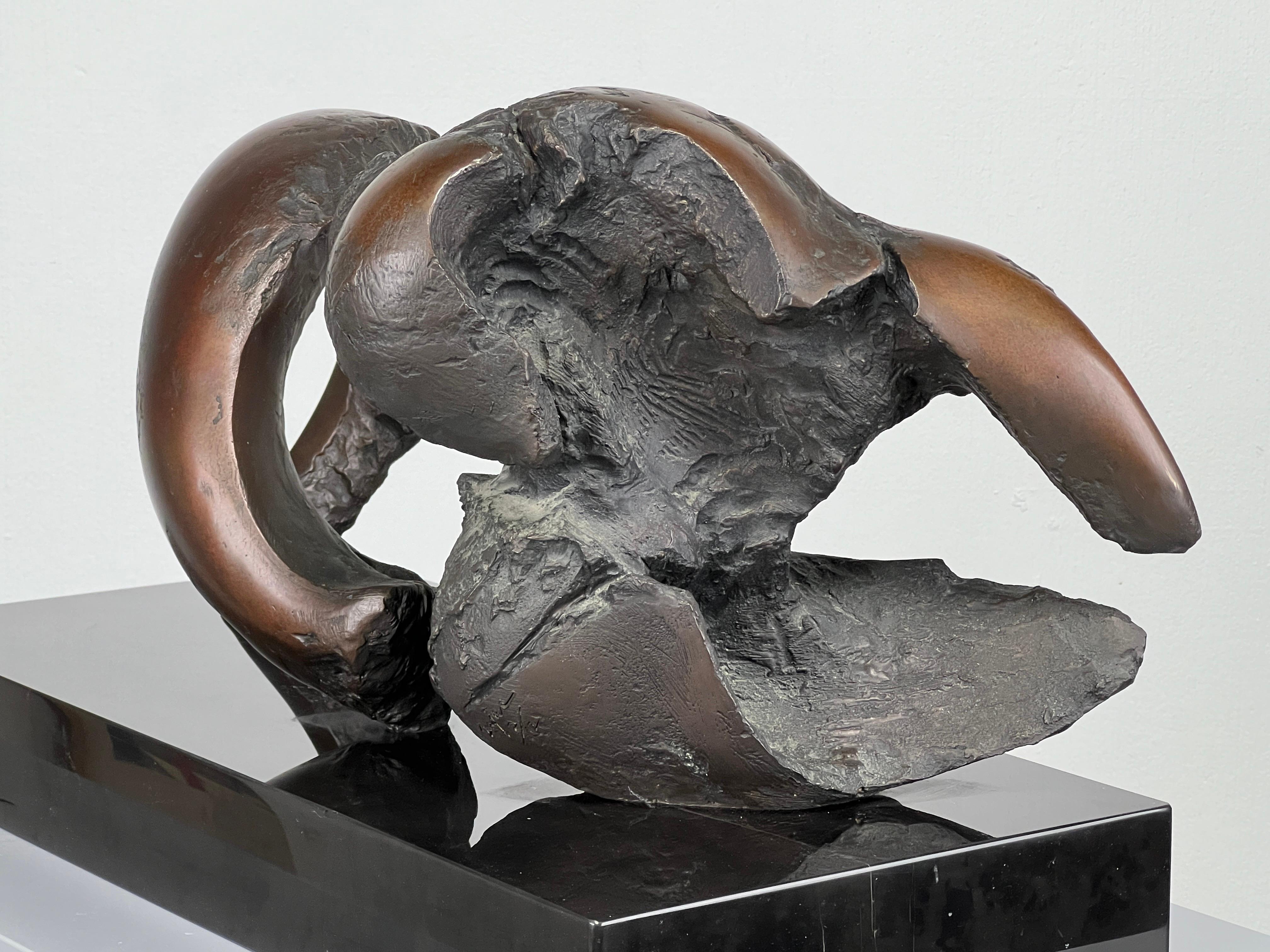 'Small Skull & Horn after Orvieto V', bronze by Jack Zajac For Sale 1