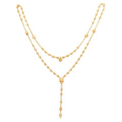 Small Skull Rosary Gold Plated