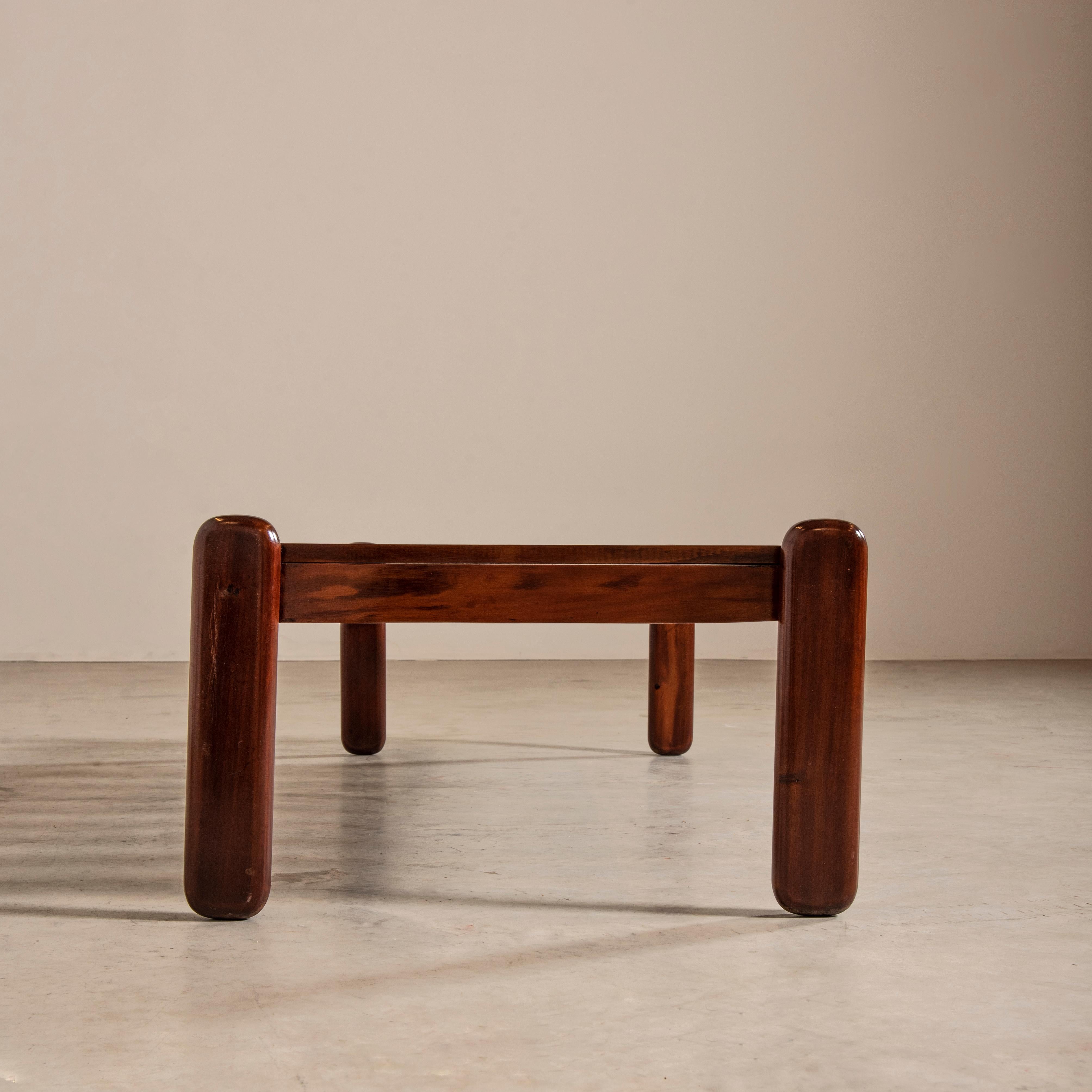 Small Slat Bench in Solid Brazilian Hardwood, Mid-Century Modern For Sale 3