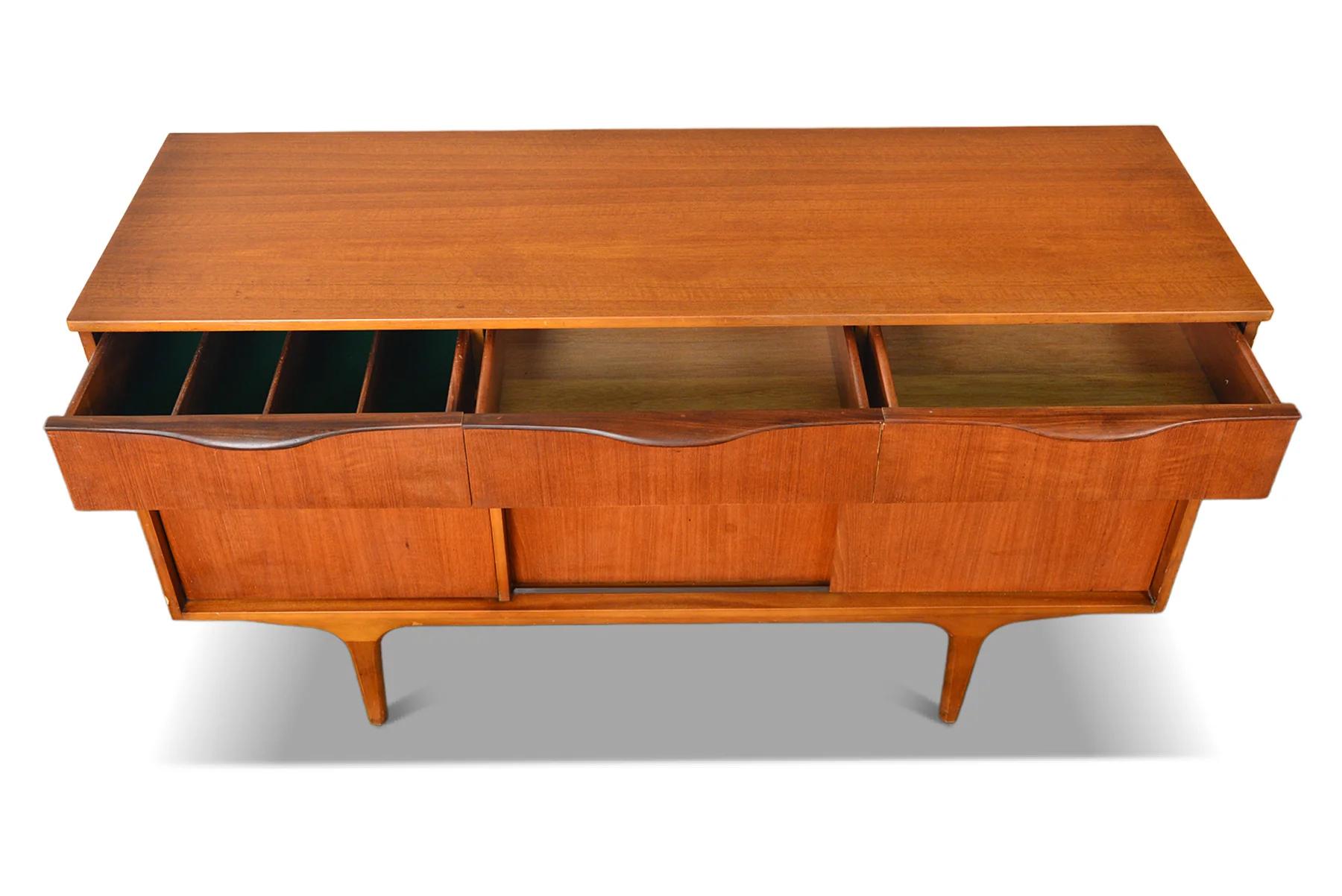 20th Century Small Sliding Door Teak Credenza For Sale