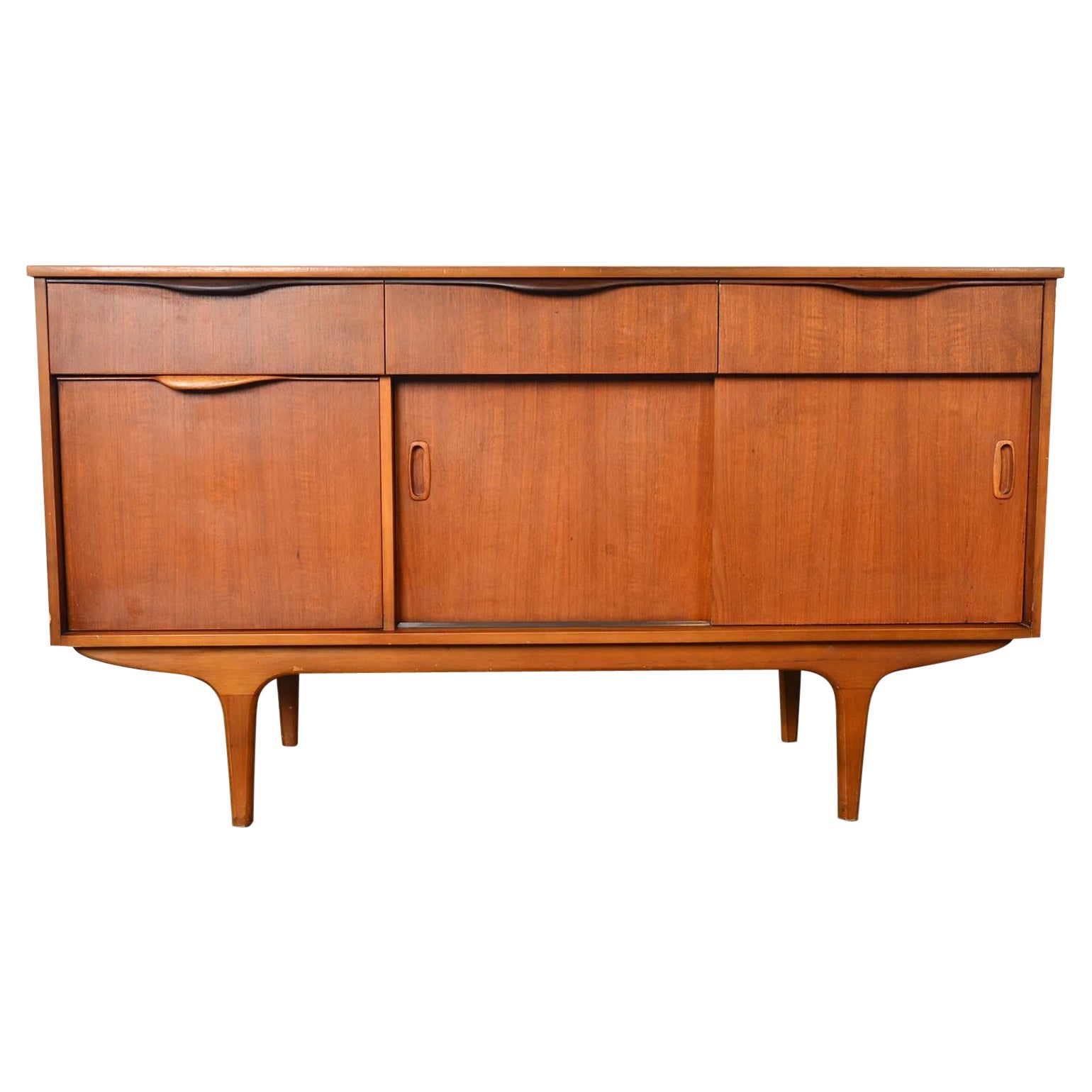Credenza piccola ad ante scorrevoli in teak