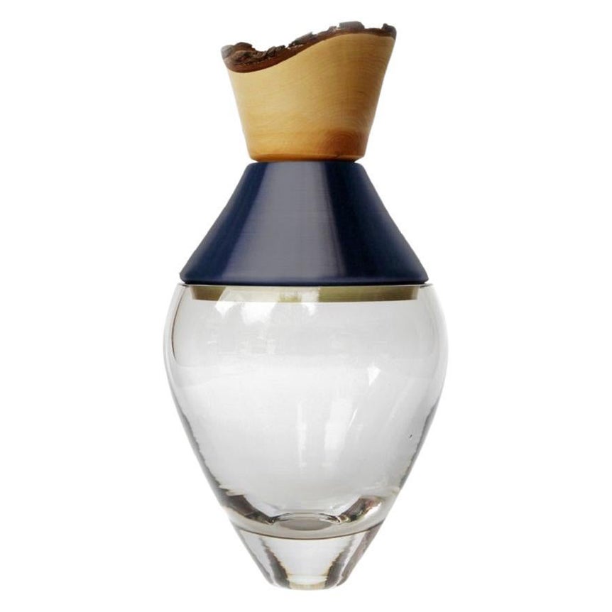 Petit vase d'Inde I en fumée et laiton patiné, Pia Wüstenberg