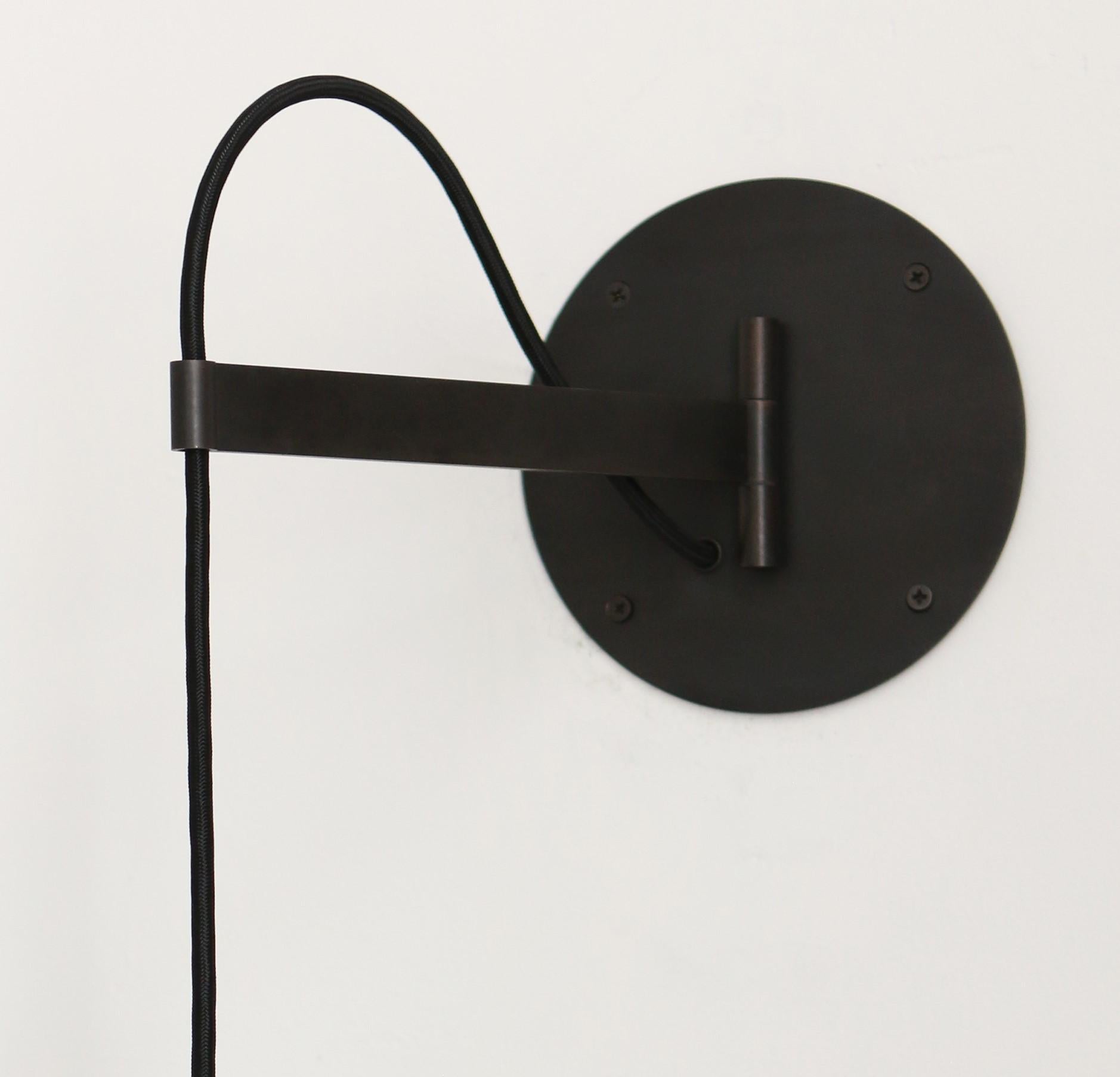 Modern Small Smoke Drape Arm 1.09 Wall Lamp by SkLO For Sale