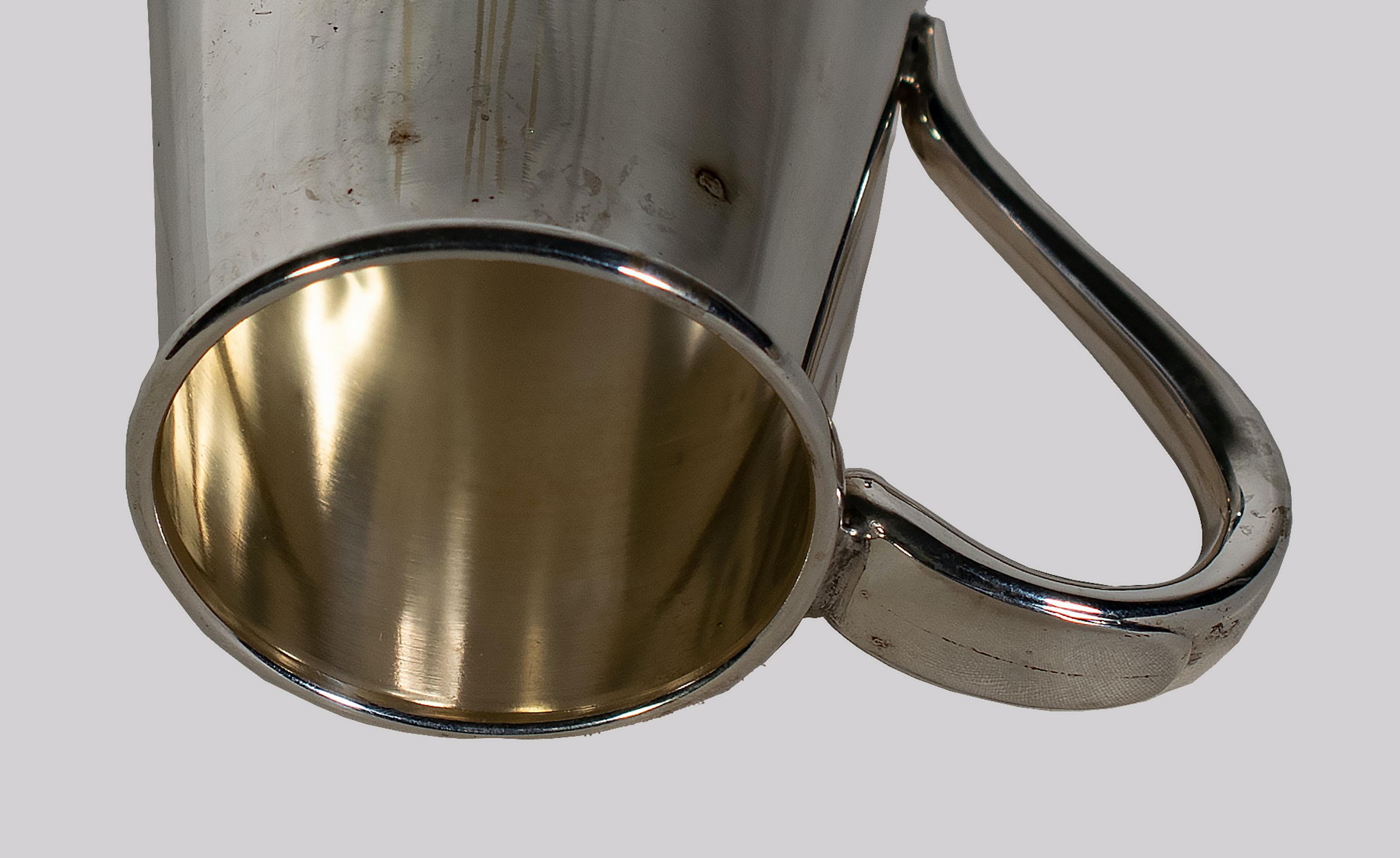 Small Smooth Silver Tankard, Mid-20th Century In Good Condition For Sale In Roma, IT
