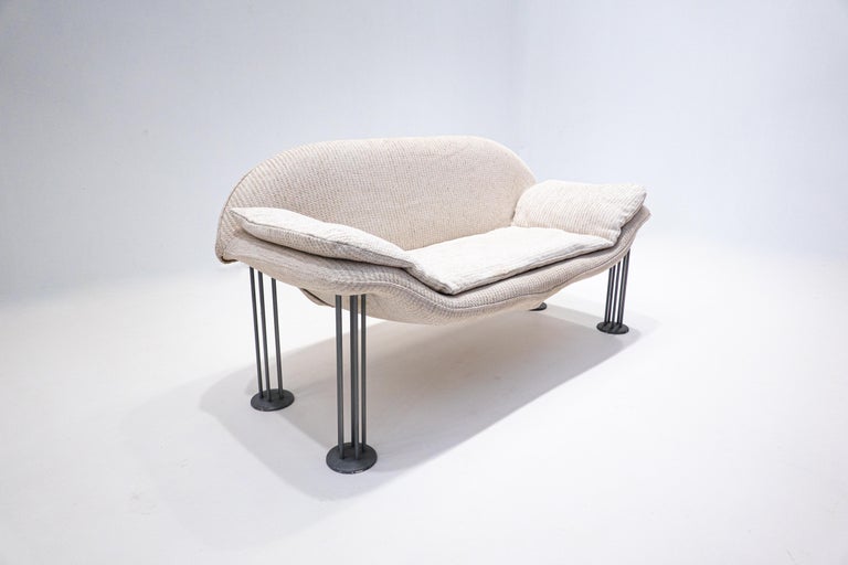 Mid-Century Modern Small Sofa by Burkhard Vogtherr for Hain + Tohme, Fabric, 1980s, 2 Available 
