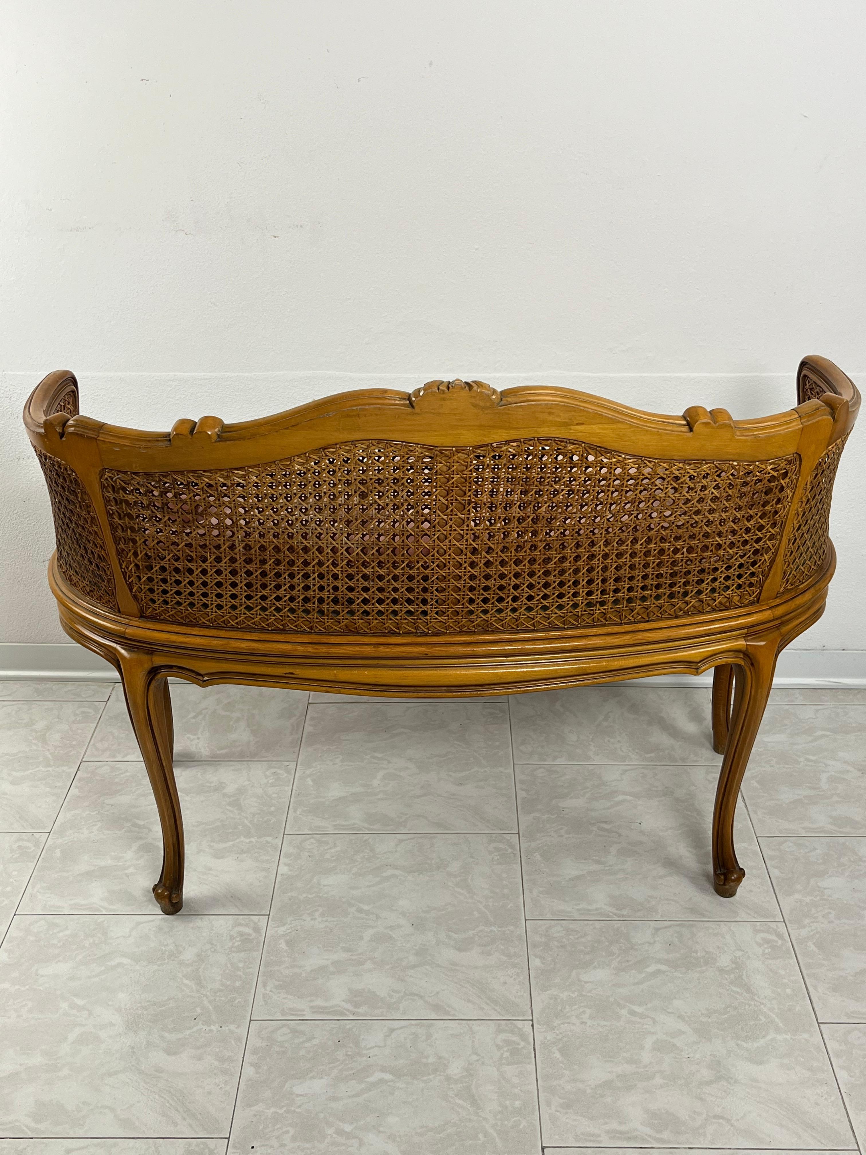 Small Sofa in Wood and Vienna Straw by Annibale Colombo 1990s For Sale 2