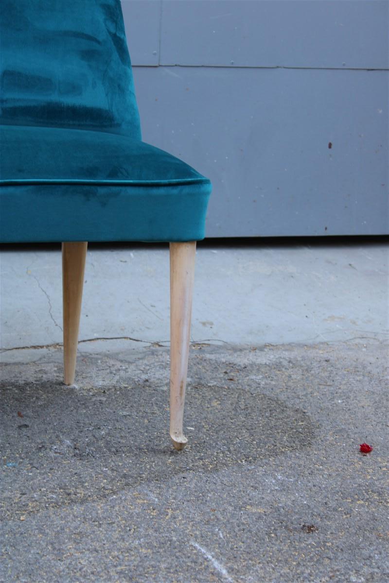 Mid-Century Modern Petit canapé italien design mi-siècle en velours vert Cesare Lacca, années 1950 en vente