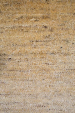 Small Soft Yellow and Neutral Contemporary Gabbeh Persian Wool Rug