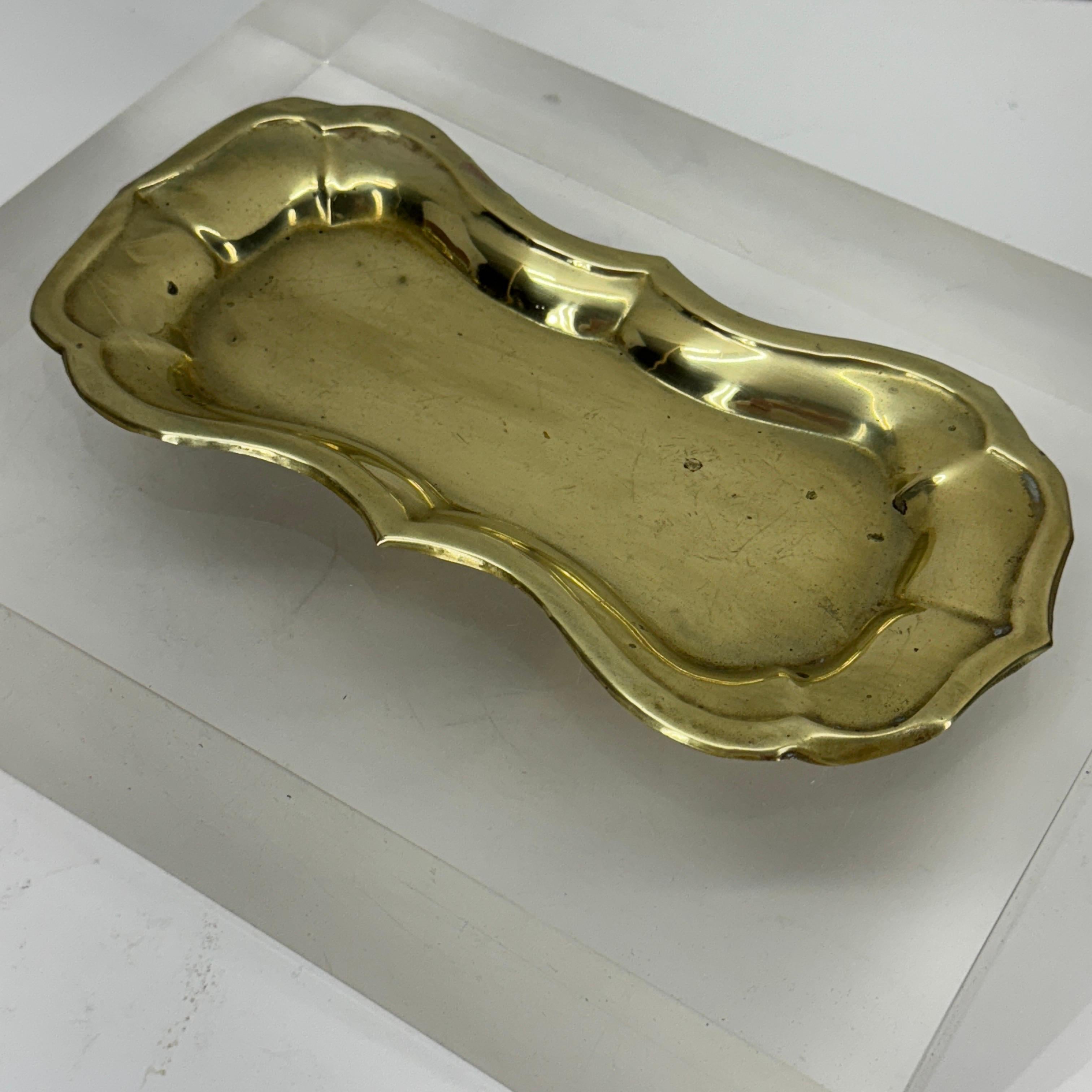 Kleine solide 19. Jahrhundert Messing Trinket Vanity Bar Tablett (Skandinavisch) im Angebot