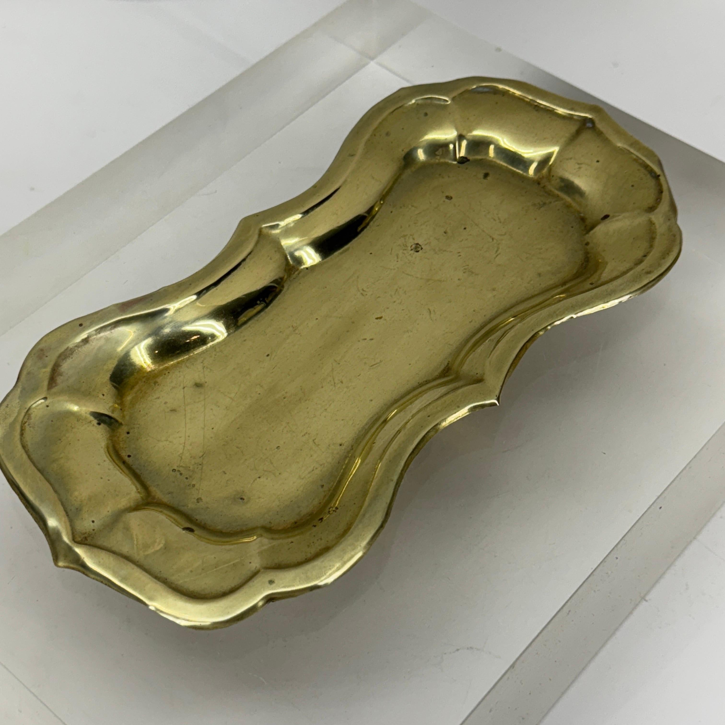 Kleine solide 19. Jahrhundert Messing Trinket Vanity Bar Tablett (Handgefertigt) im Angebot