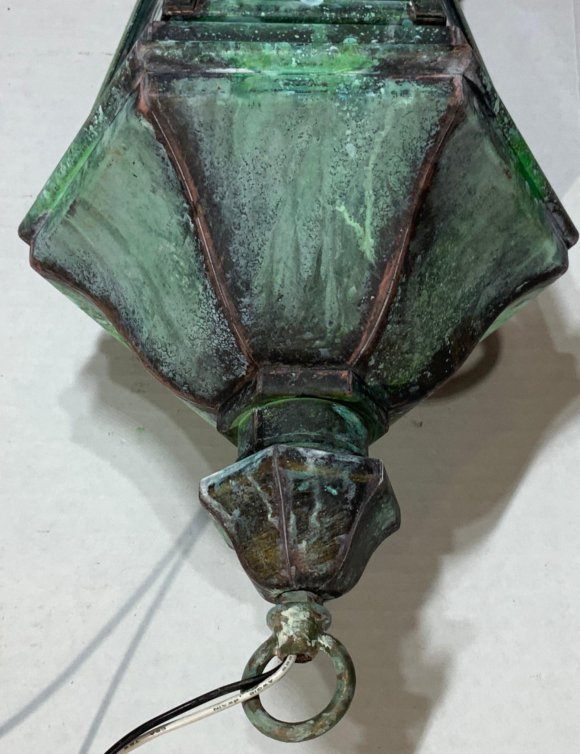 Small Solid Brass Hanging Lantern  For Sale 3