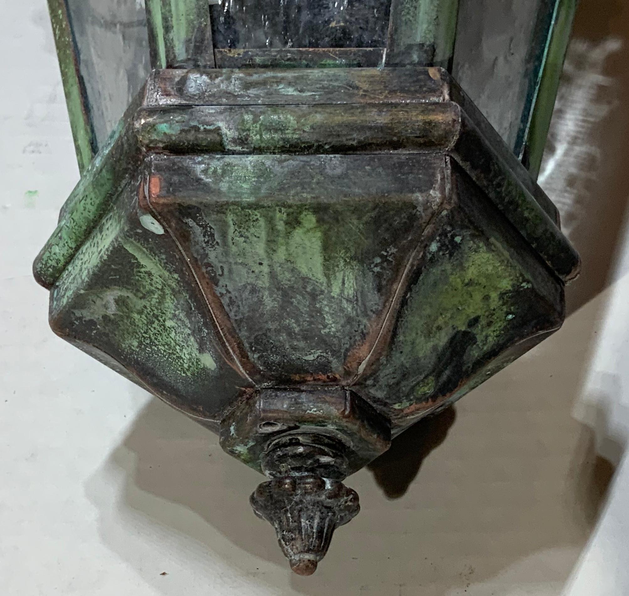 Small Solid Brass Hanging Lantern  For Sale 4