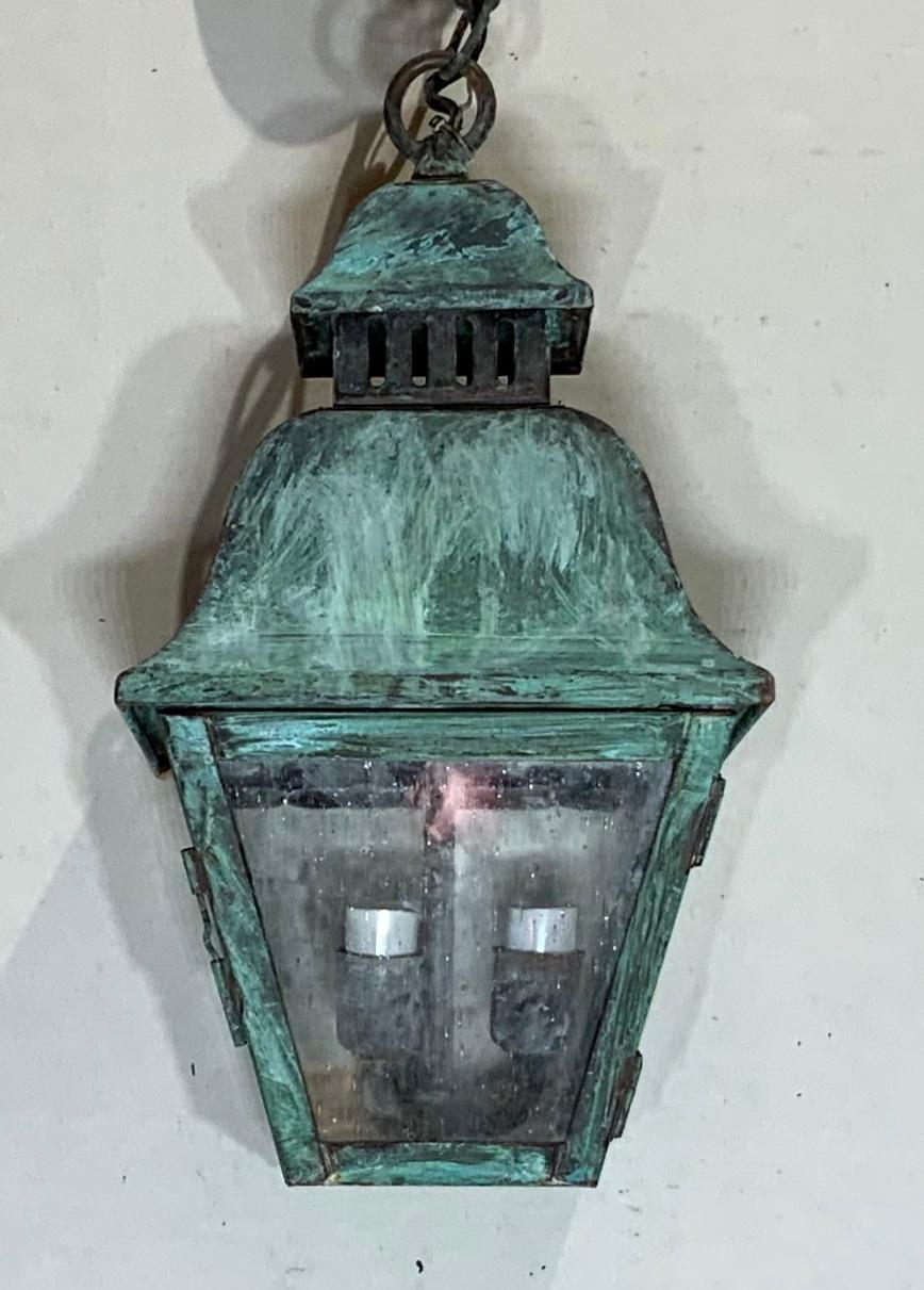 20th Century Small Solid Brass Hanging Lantern 