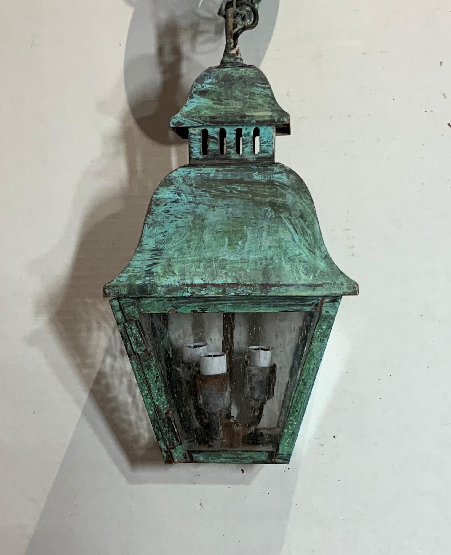 Small Solid Brass Hanging Lantern  2