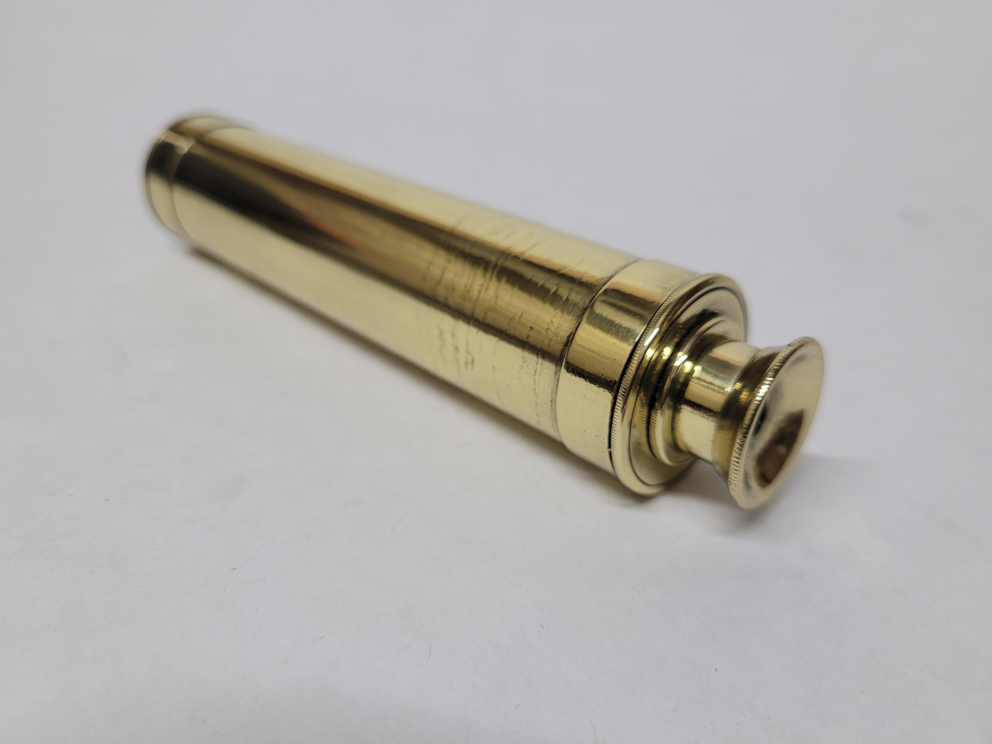 Mid-20th Century Small Solid Brass Ship Captains Telescope For Sale