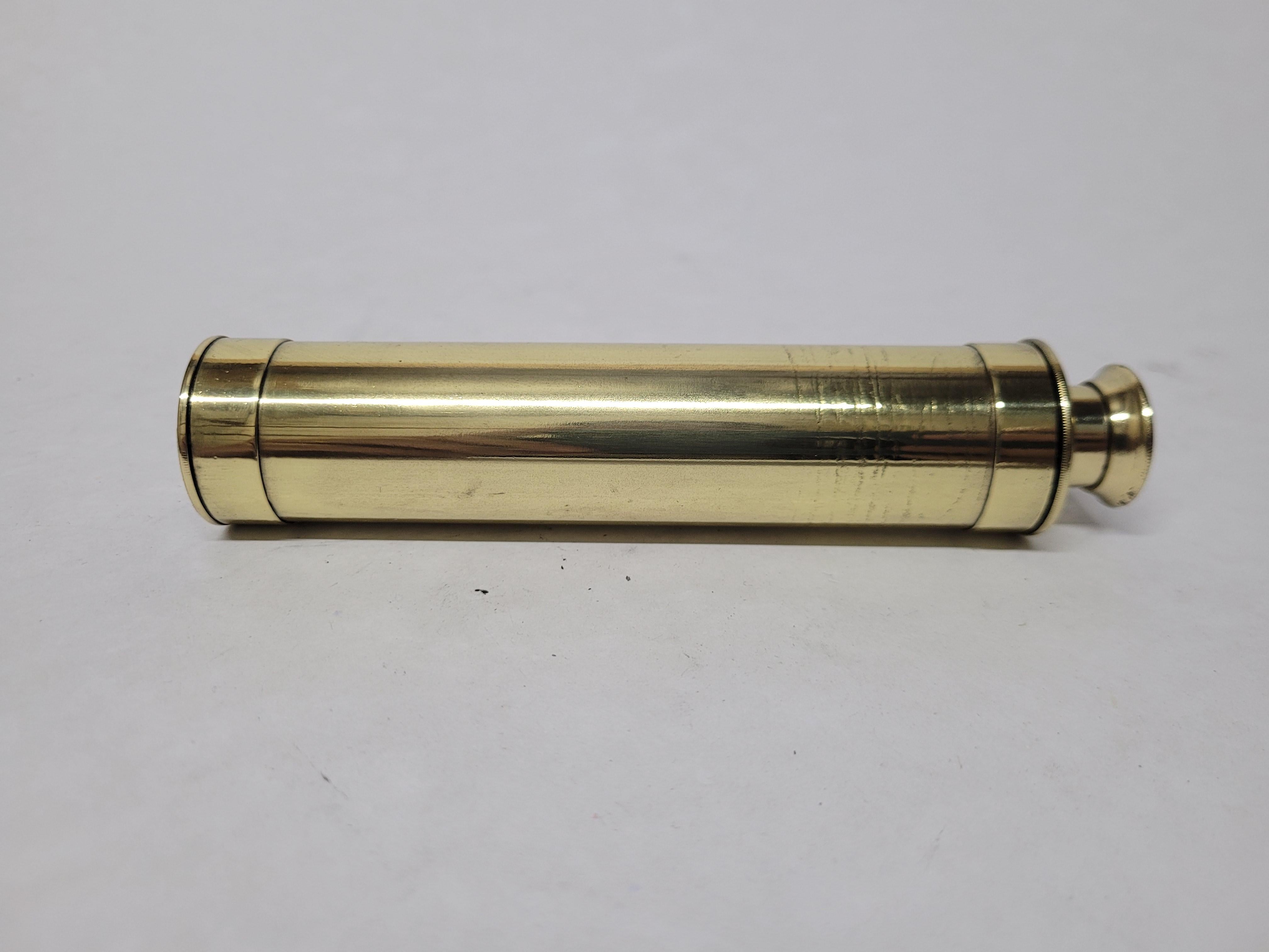 Small Solid Brass Ship Captains Telescope For Sale 3
