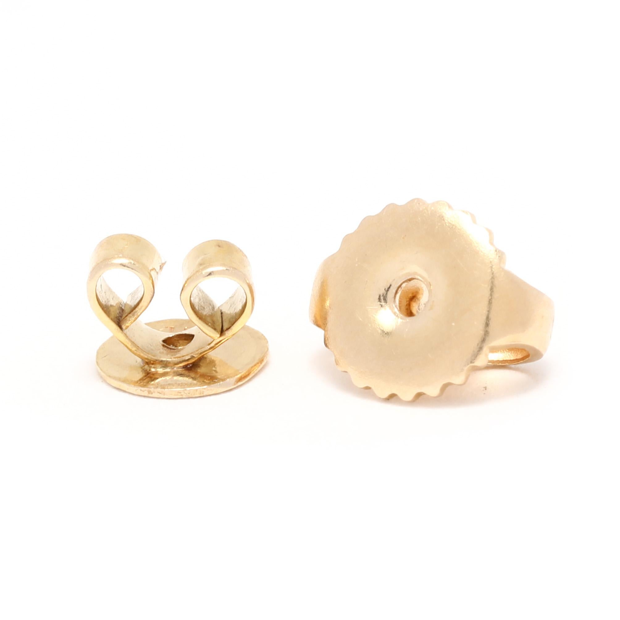 Women's or Men's Small Solid Gold Door Knocker Earrings, 14k Yellow Gold, Small