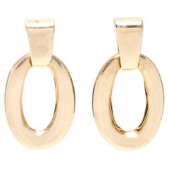 Small Solid Gold Door Knocker Earrings, 14k Yellow Gold, Small