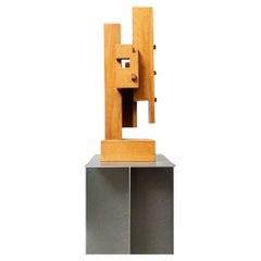 Small Solid Wood sculpture by Jan Hoog, 1981
