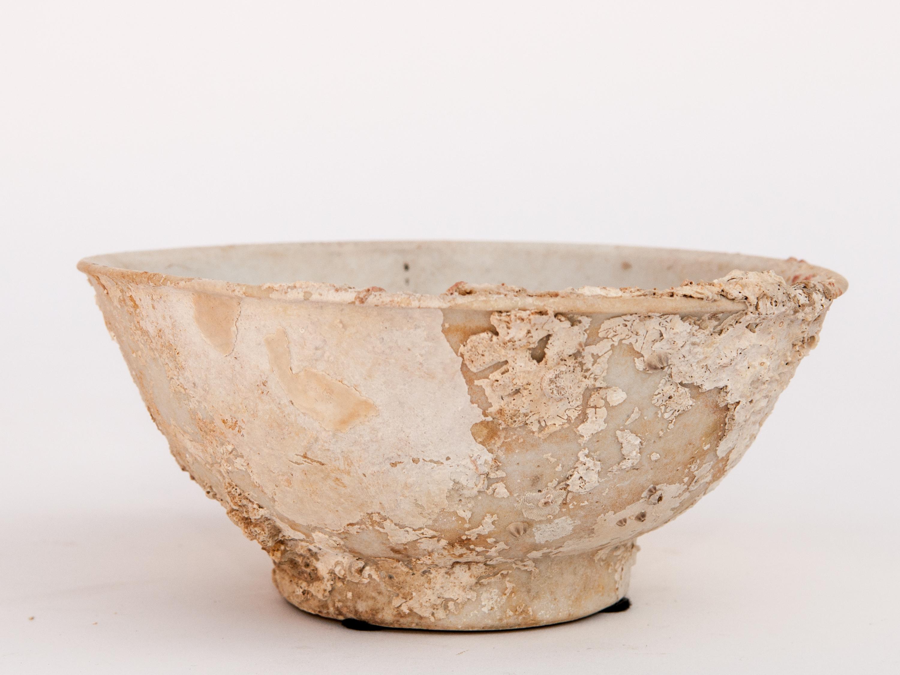 Chinese Small Song Dynasty Celadon Bowl with Encrustations, 12th Century