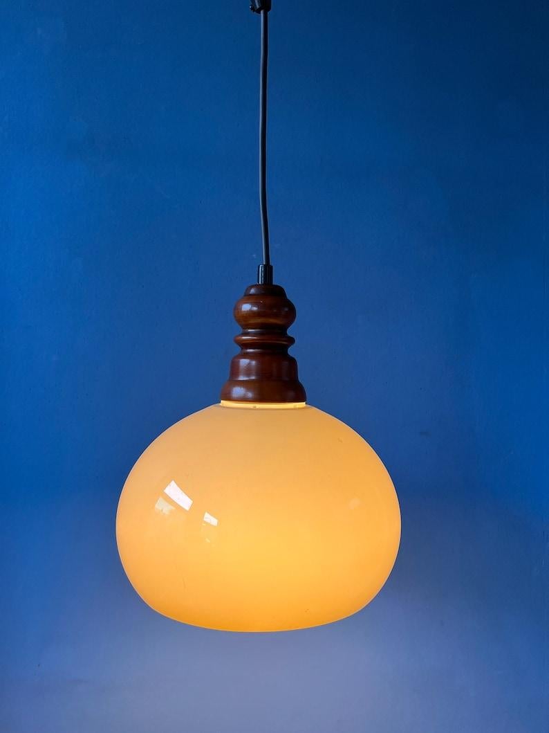 20th Century Small Space Age Mushroom Pendant Lamp, 1970s For Sale