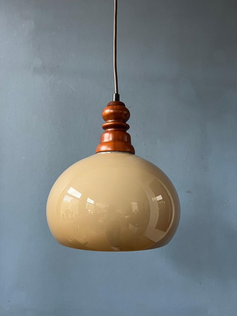 Metal Small Space Age Mushroom Pendant Lamp, 1970s For Sale