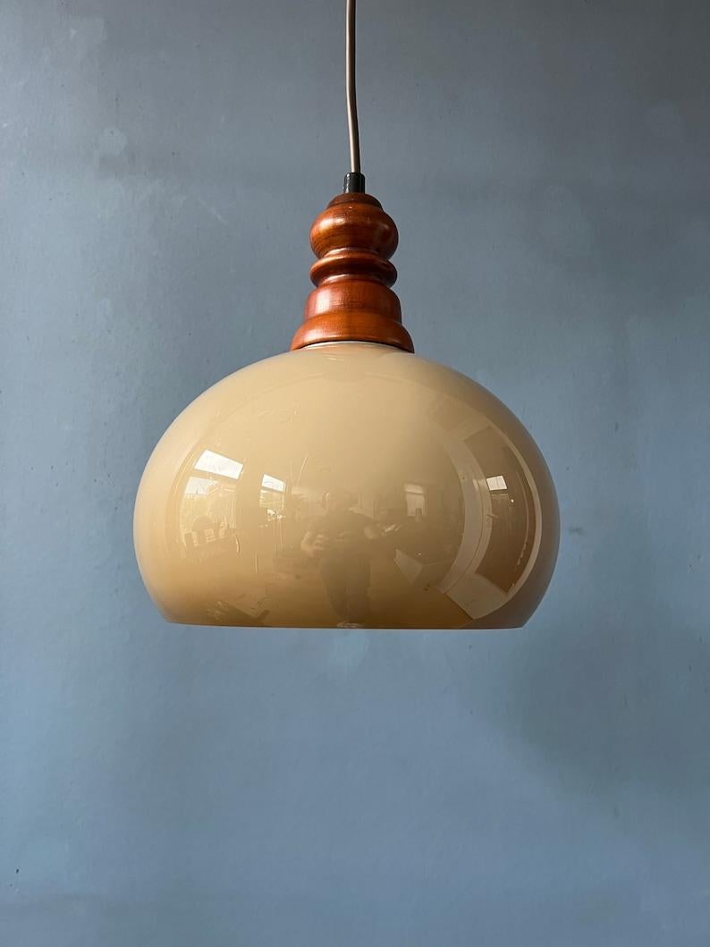 Small Space Age Mushroom Pendant Lamp, 1970s For Sale 1