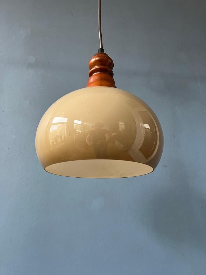Small Space Age Mushroom Pendant Lamp, 1970s For Sale 3