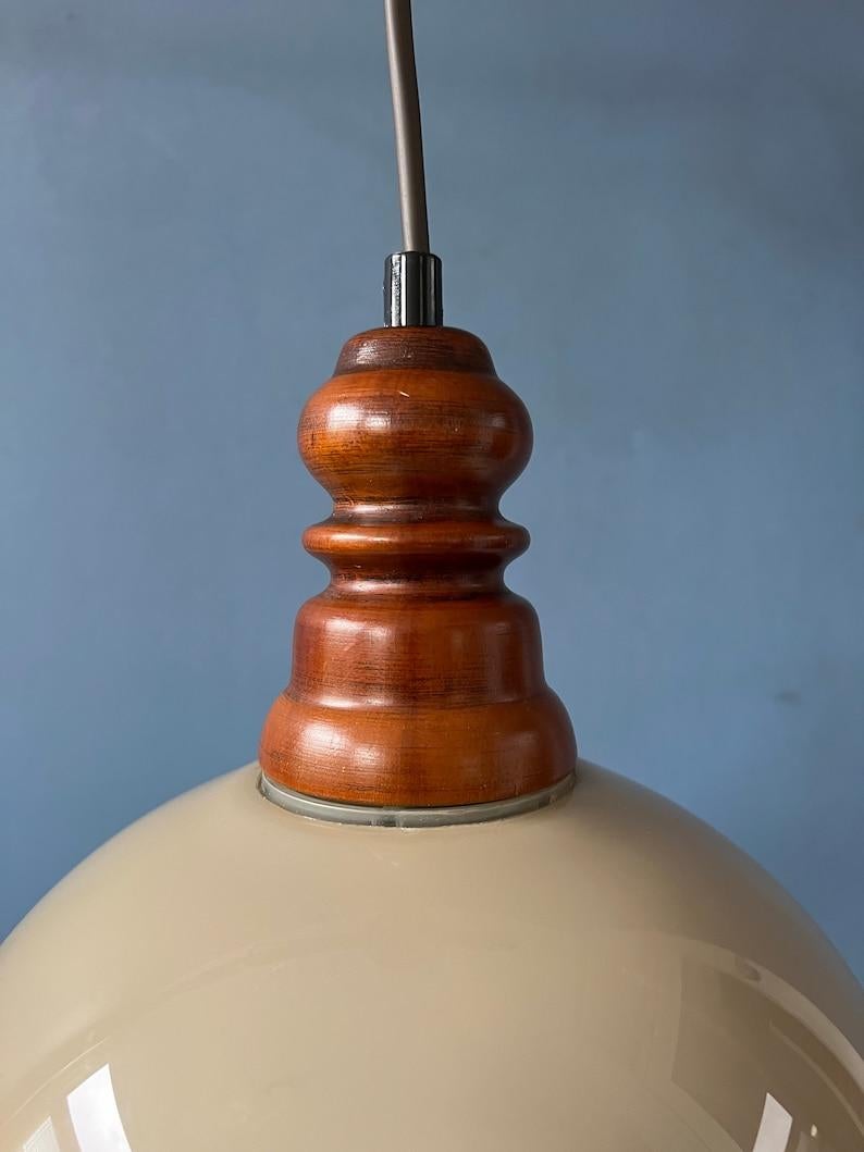 Small Space Age Mushroom Pendant Lamp, 1970s For Sale 4