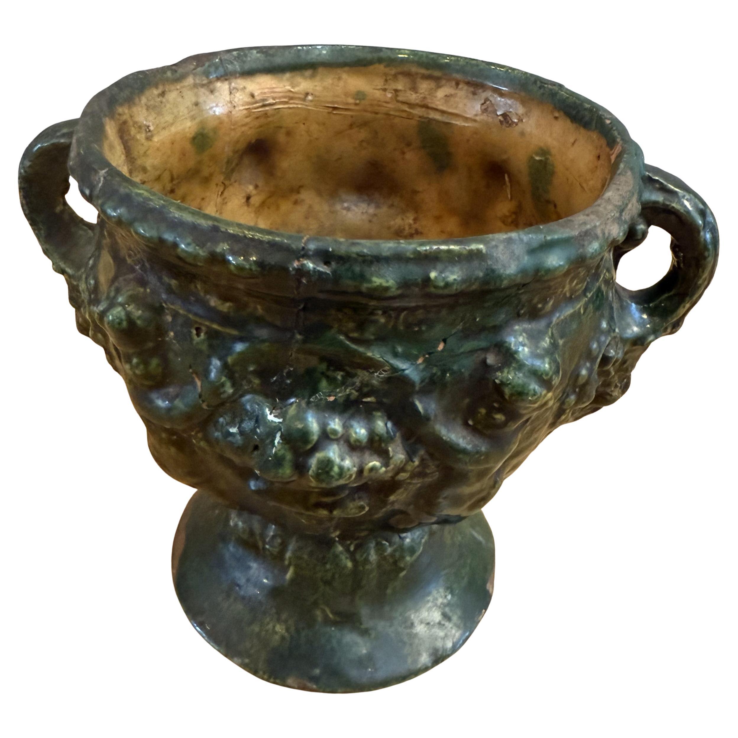 Urna in ceramica neoclassica Coloni spagnola di piccole dimensioni