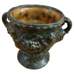Small Spanish Colonial Neoclassical Ceramic Urn