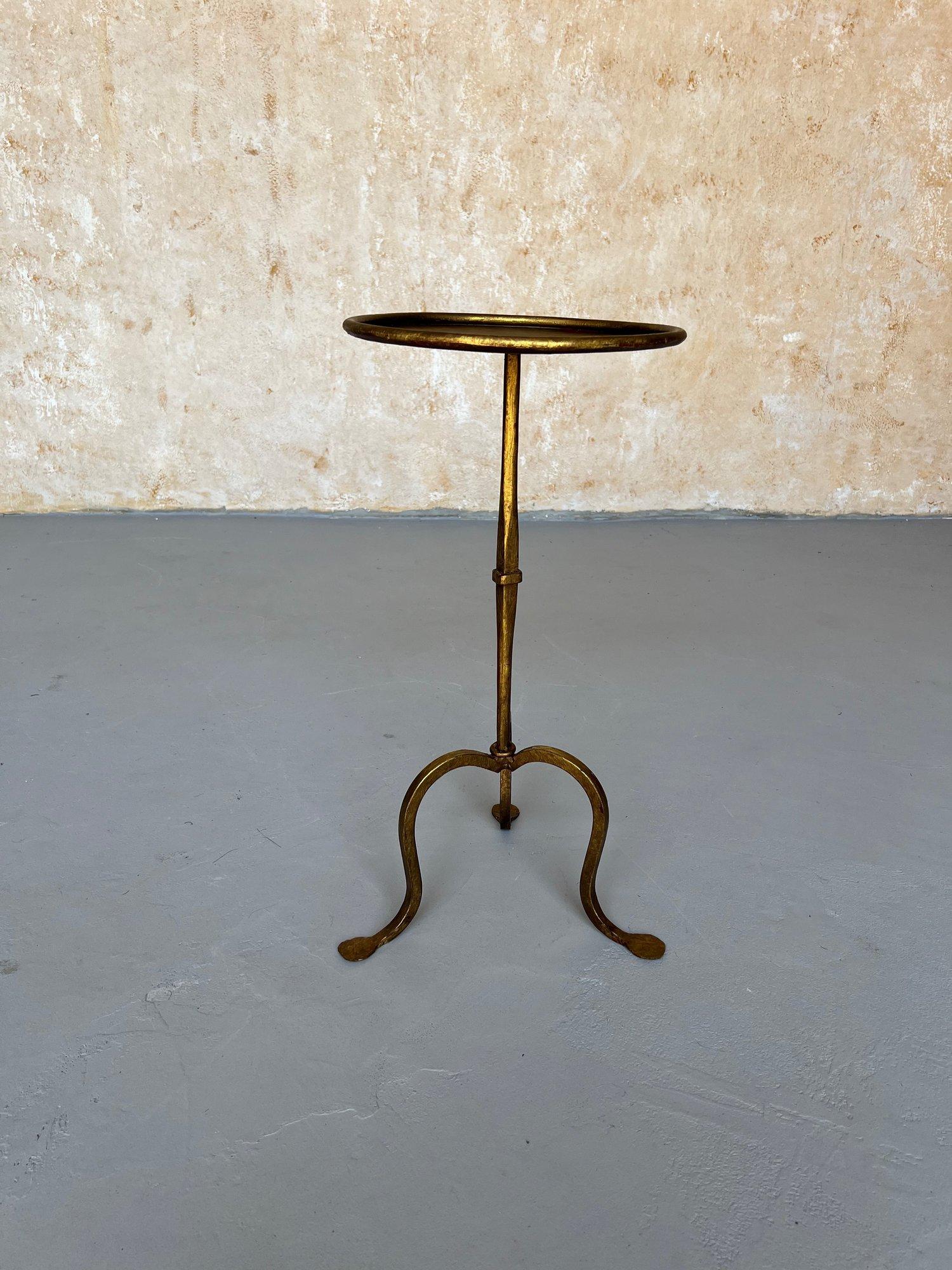 Metal Small Spanish Drinks Table on a Tripod Base For Sale