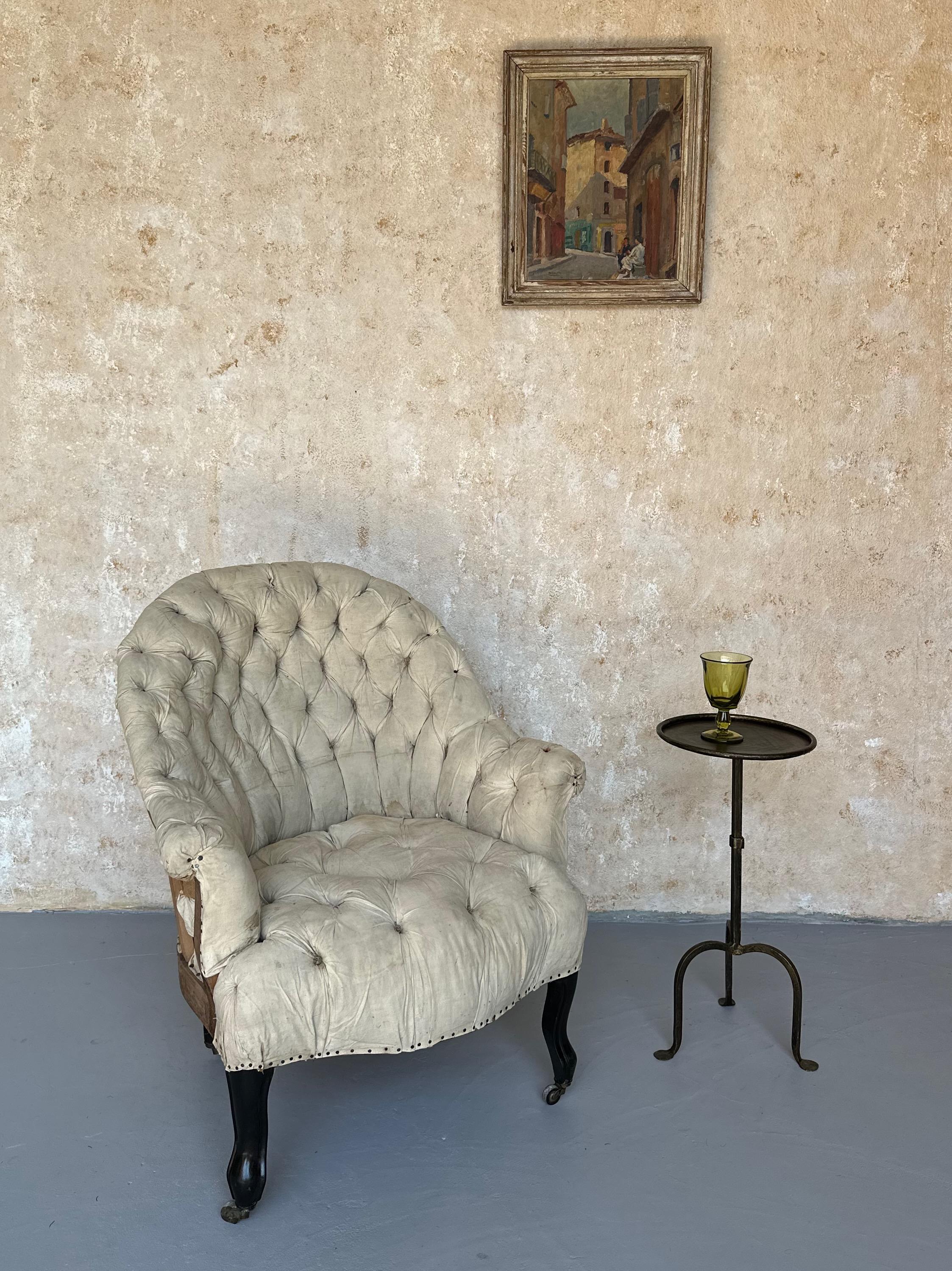 Mid-Century Modern Small Spanish Drinks Table with Curved Tripod Base