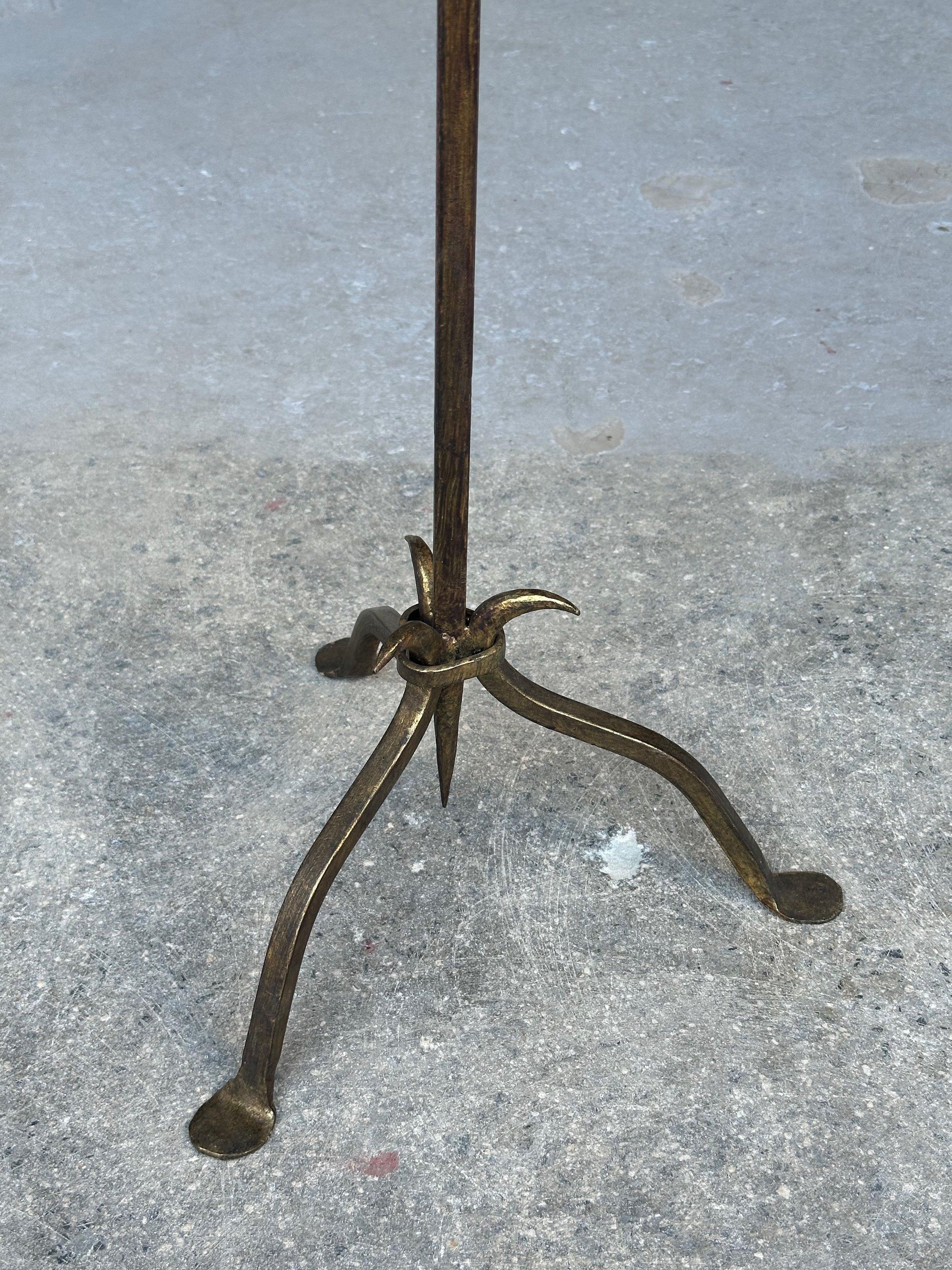 Contemporary Small Spanish Gilt Drinks Table with Pointed Stem For Sale