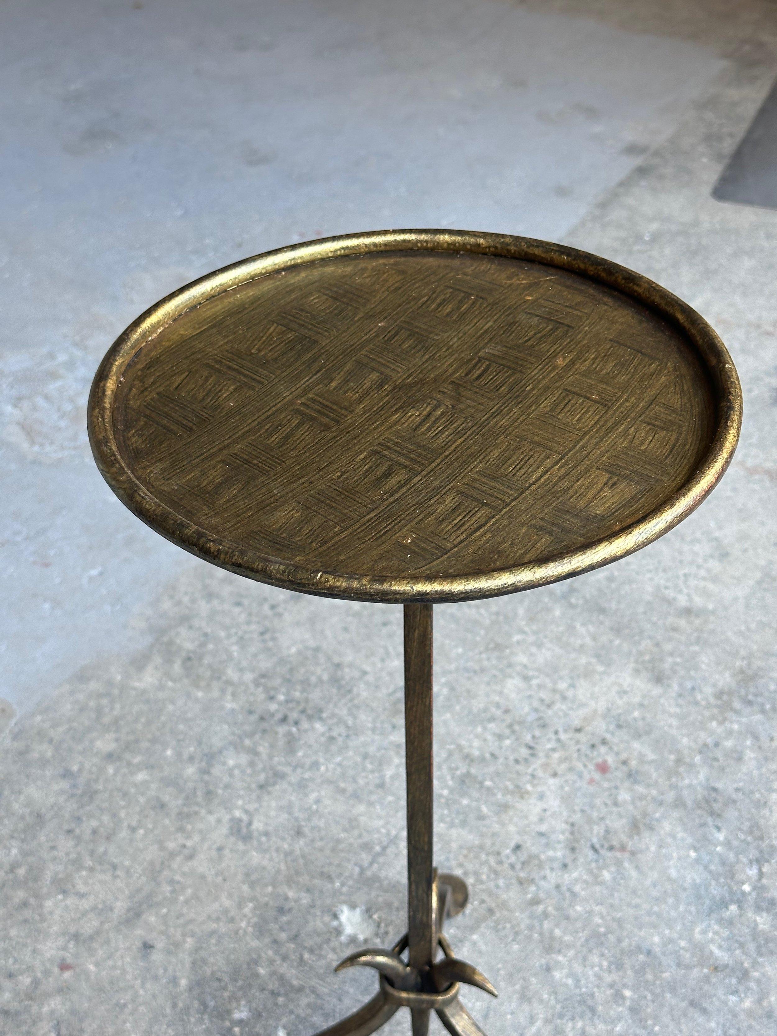 Iron Small Spanish Gilt Drinks Table with Pointed Stem For Sale