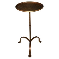 Small Spanish Gilt Iron Drinks Table on a Curved Tripod Base