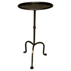 Small Spanish Gilt Iron Drinks Table on a Tripod Base