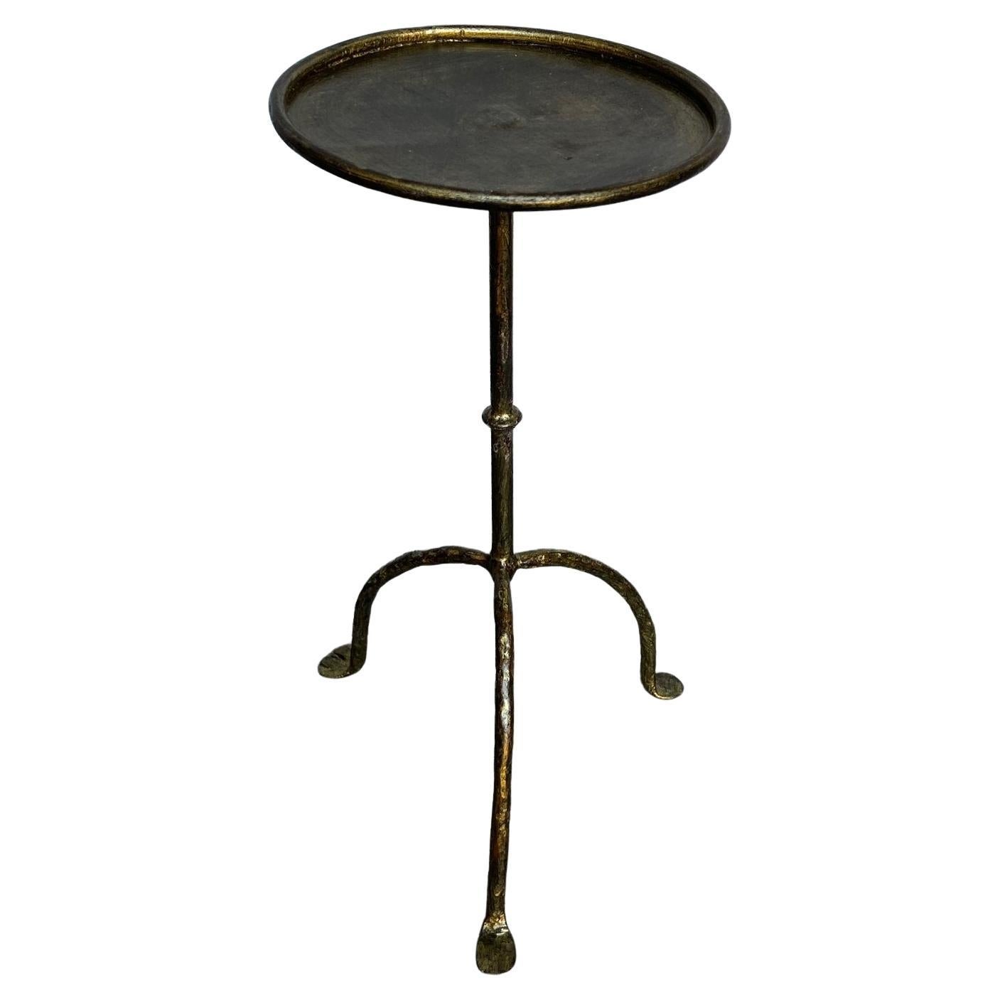Small Spanish Gilt Iron Drinks Table on a Tripod Base