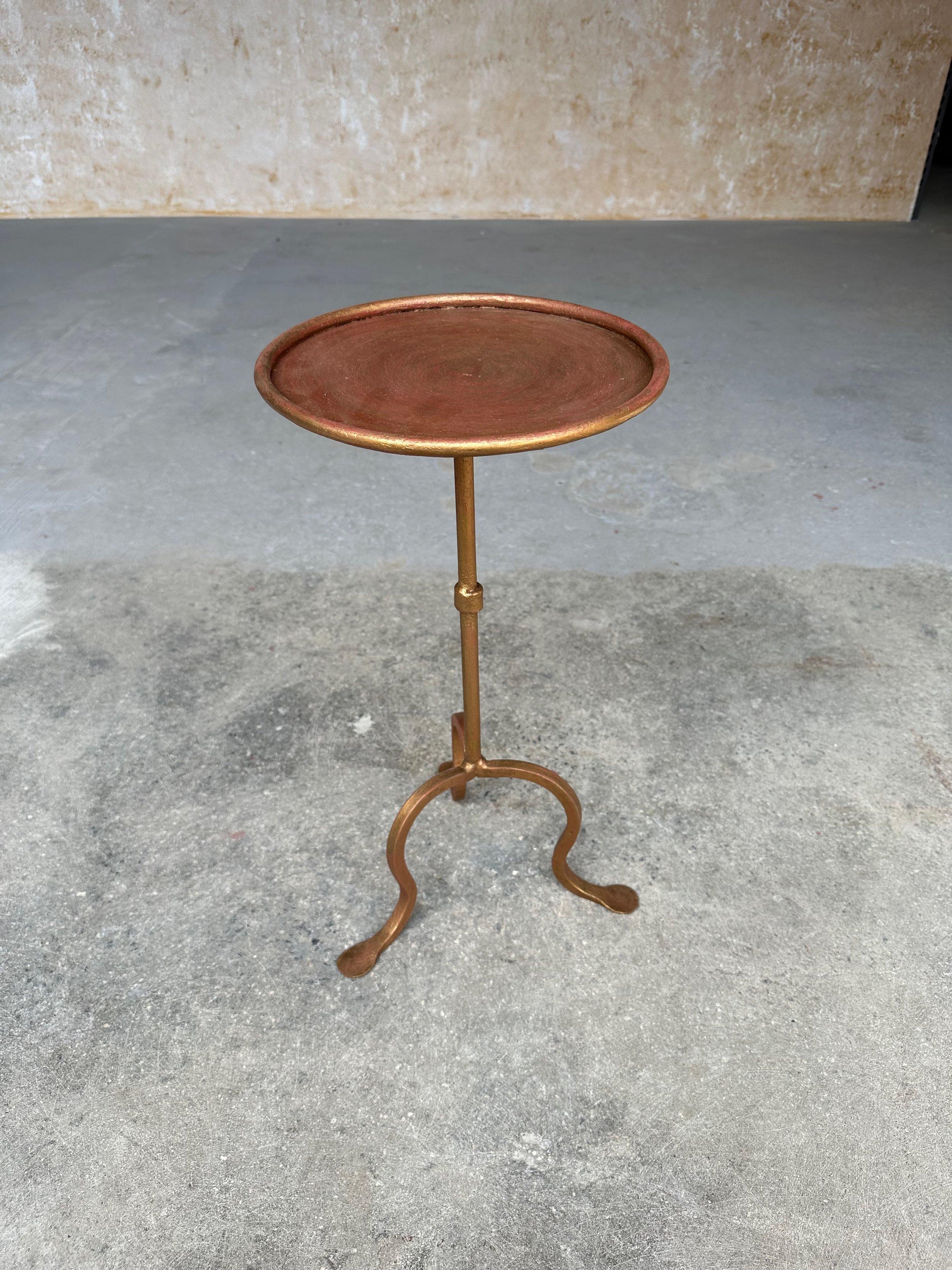 Small Spanish Gilt Iron Drinks Table with Curved Legs For Sale 5