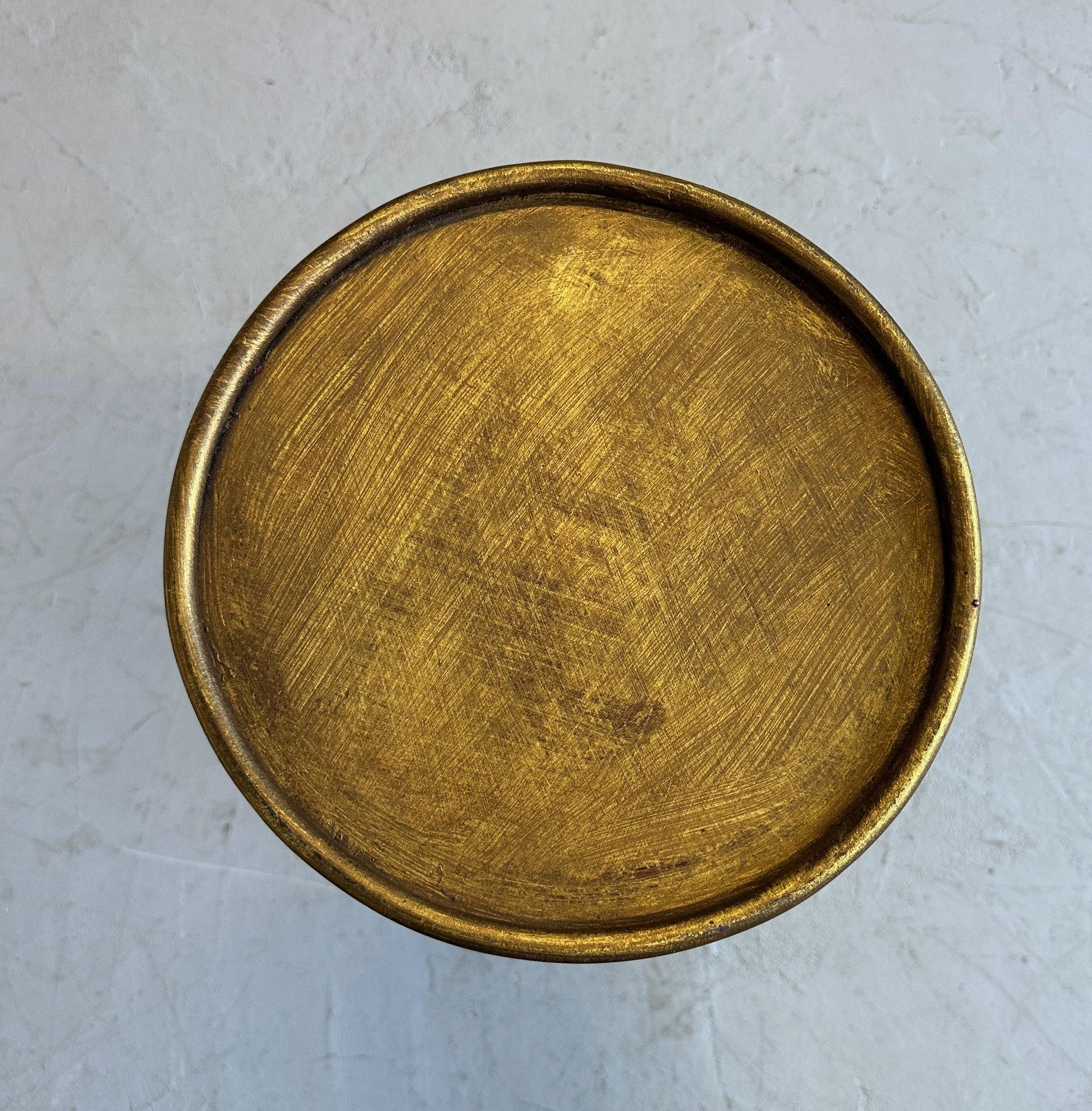 Small Spanish Gilt Iron Drinks Table with Curved Legs 6