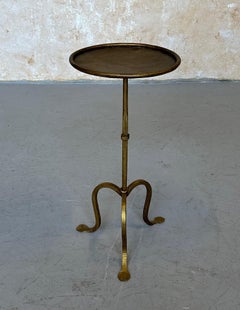Small Spanish Gilt Iron Drinks Table with Curved Legs