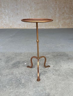 Small Spanish Gilt Iron Drinks Table with Curved Legs